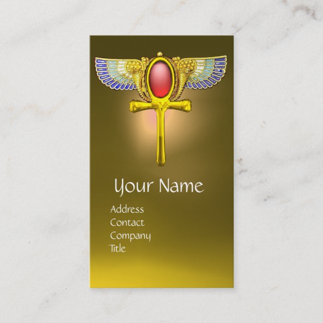 RED TALISMAN/ÄGYPTIAN WINGING ANKH with CORNUCOPIA Visitenkarte (Vorderseite)