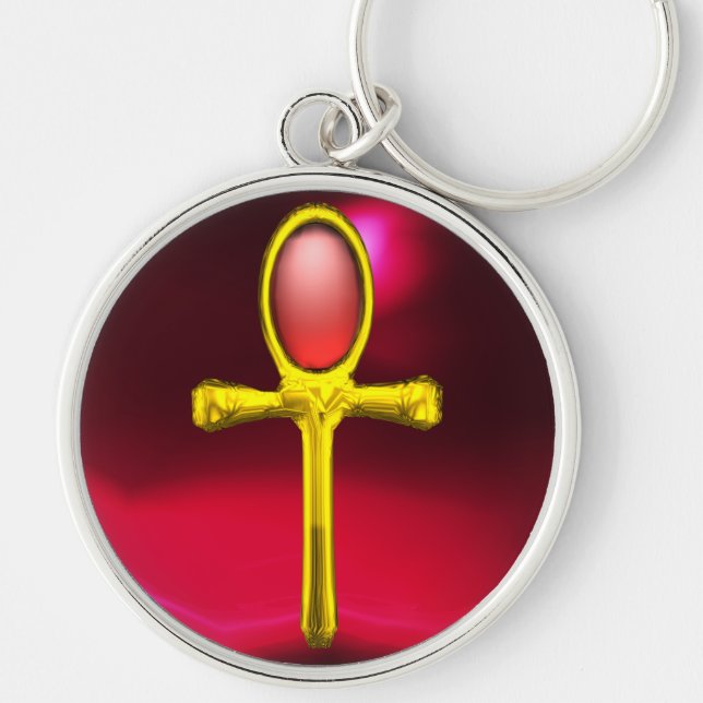RED TALISMAN, GOLD ANKH EternLife Symbol Schlüsselanhänger (Vorne)