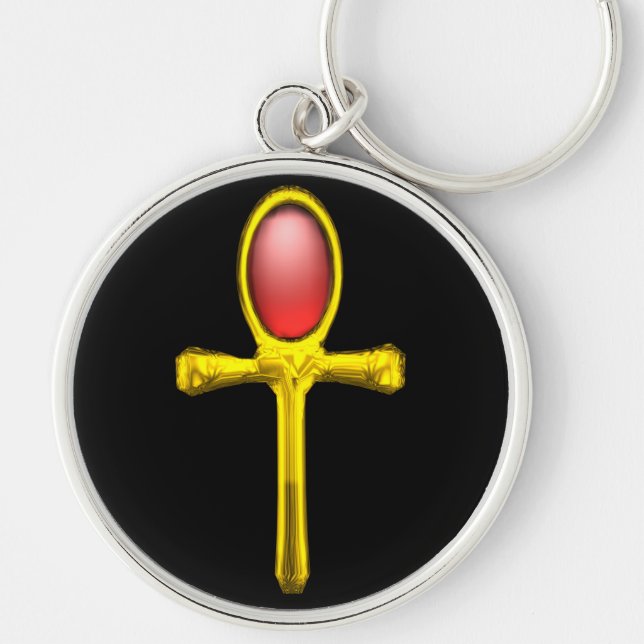 RED TALISMAN, GOLD ANKH EternLife Symbol Schlüsselanhänger (Vorne)