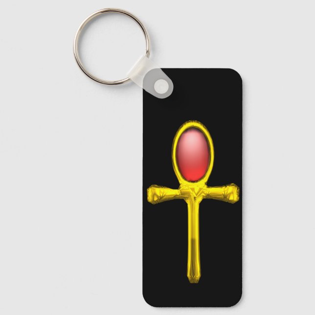 RED TALISMAN, GOLD ANKH EternLife Symbol Schlüsselanhänger (Vorderseite)