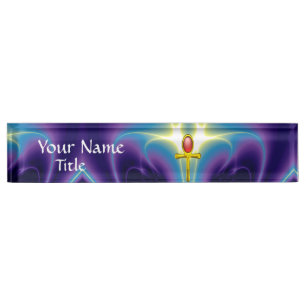 RED TALISMAN, Lila Blue Namensplakette