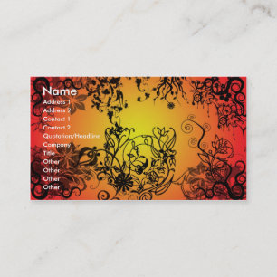 Red Tangle Floral Business Card Visitenkarte