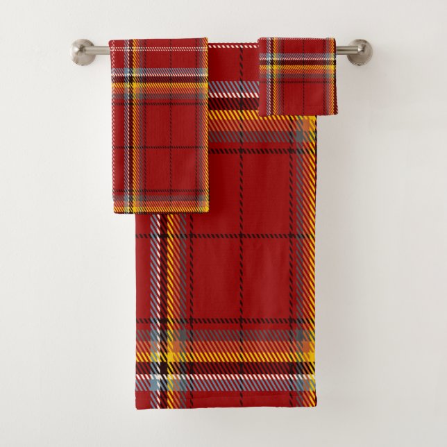 Red Tartan Badetuch Set (Insitu)