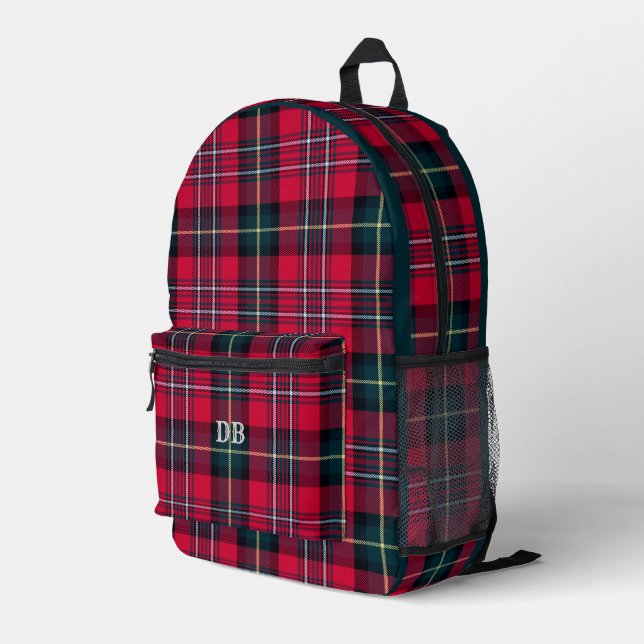 Red Tartan gedruckter Rucksack (Rückseitige Ecke Rechts)
