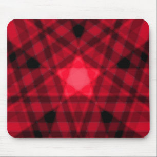 Red Tartan Geometric Art Mousepad