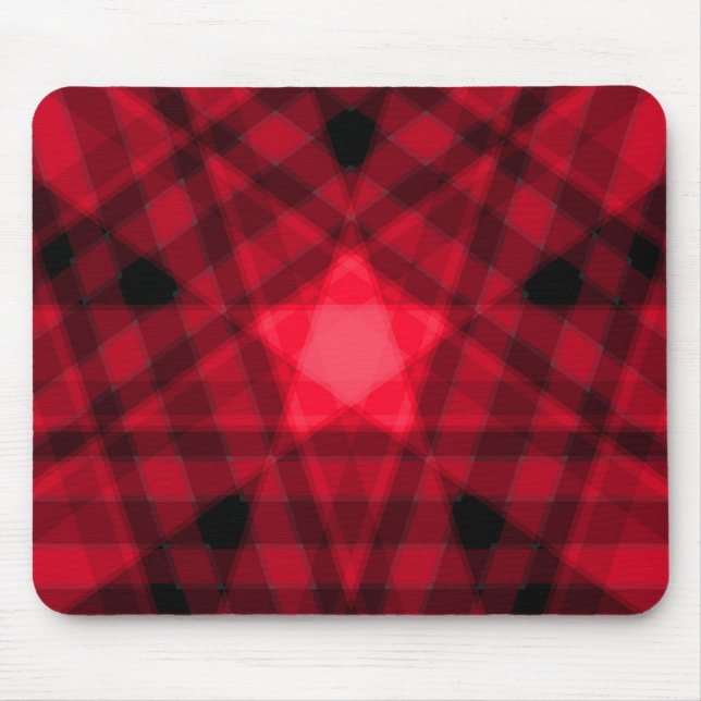 Red Tartan Geometric Art Mousepad (Vorne)