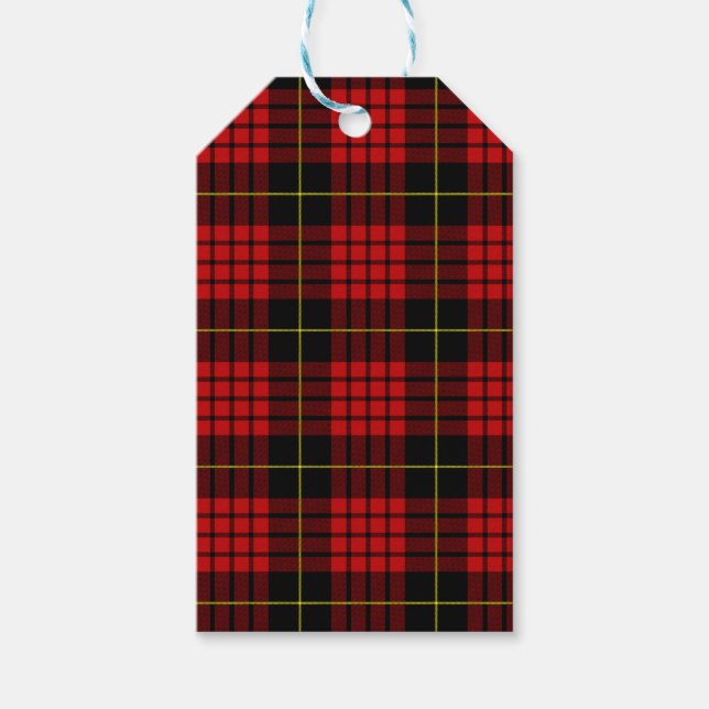 Red Tartan Gift Tags Geschenkanhänger (Vorderseite)