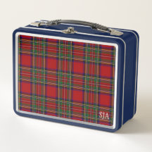 Red Tartan Kariert Design Metal Lunchbox