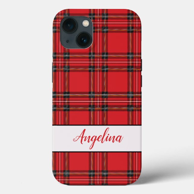 Red Tartan Kariertes Muster Case-Mate iPhone Hülle (Rückseite)