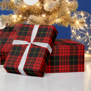 Red Tartan Kariertes Weihnachtswrapping Paper Geschenkpapier
