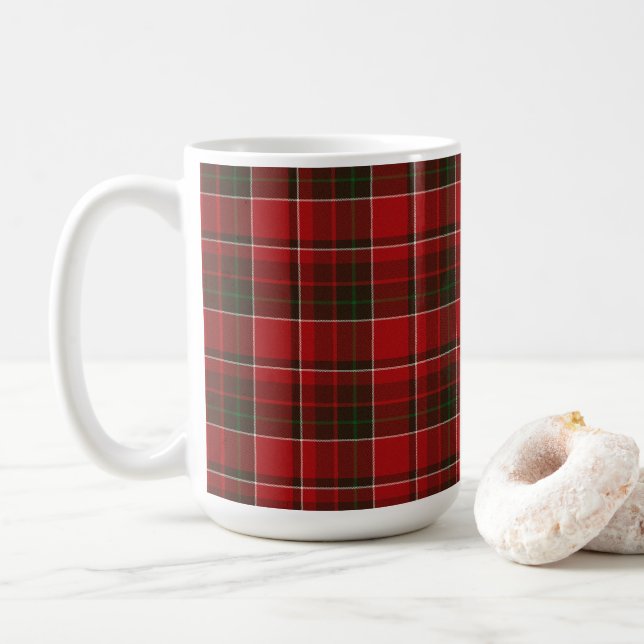 Red Tartan Karo Kaffeetasse (Mit Donut)