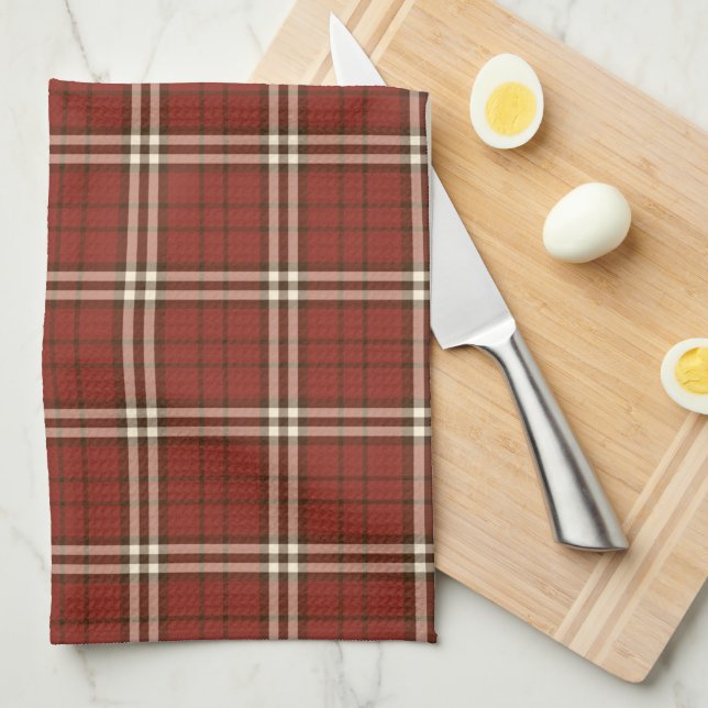 Red Tartan Küchentücher (Viertel Falte)