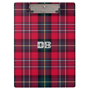 Red Tartan mit/ohne Ihre Initialen(n) Klemmbrett