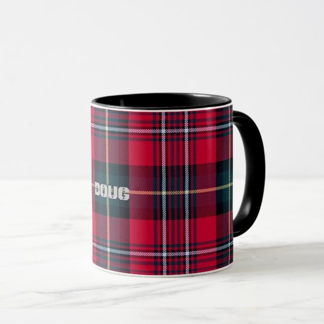 Red Tartan mit/ohne Name (oder andere Tasse) Tasse (VorderseiteRechts)
