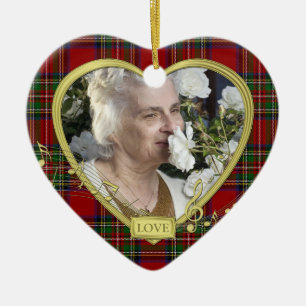 Red Tartan Music Memorial Herzlich Foto Weihnachte Keramikornament