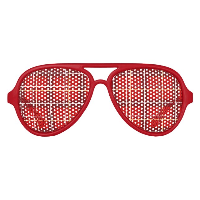 Red Tartan Party Sonnenbrille (Vorderseite)