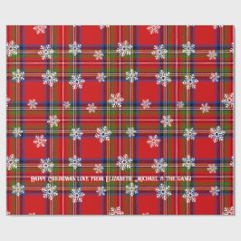 Red Tartan Snowflake Personalisierte Weihnachten Geschenkpapier