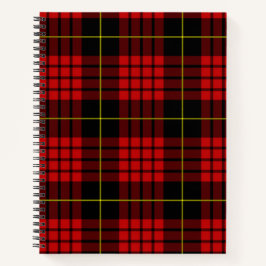 Red Tartan Spiral Notebook Notizbuch