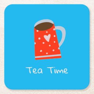 Red Tasse Tee Time Paper Untersetzer