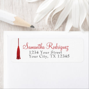 Red Tassel Abschluss Label