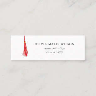 Red Tassel Abschluss Name Card Mini Visitenkarte