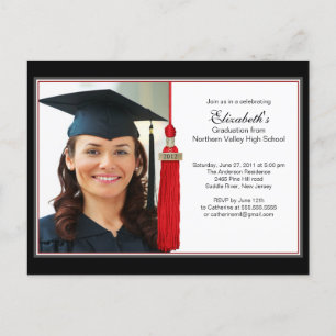 Red Tassel Foto Graduation Party Einladung