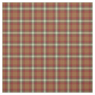Red Taupe Beige Dark Brown Tartan Squares Muster Stoff