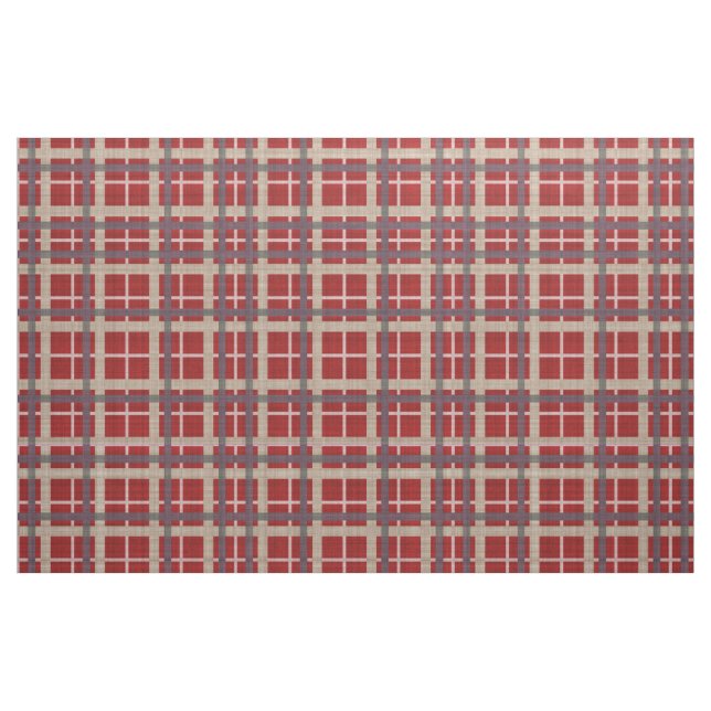 Red Taupe Brown Gray Blue Tartan Squares Muster Stoff (Fat Quarter (45,7 x 55,9 cm))