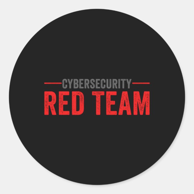 Red Team Cybersecurity IT Security Experte Runder Aufkleber (Vorderseite)