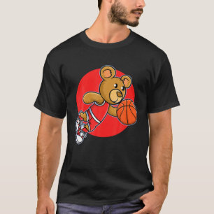 Red Teddy Bären spielen Basketball Sport   Men Wom T-Shirt