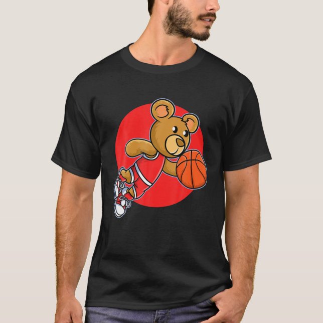 Red Teddy Bären spielen Basketball Sport | Men Wom T-Shirt (Vorderseite)