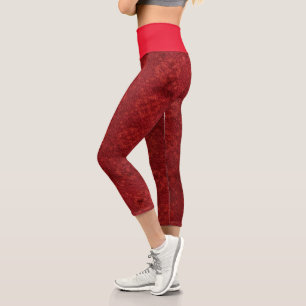 Red Template Capri Leggings