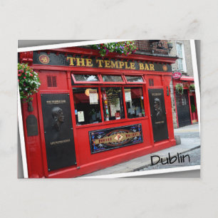 Red Temple Bar pub in Dublin, Irland Postkarte