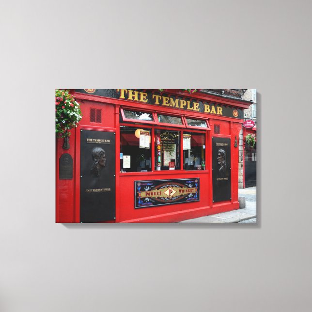 Red Temple Bar pub in Dublin Leinwand (Vorderseite)