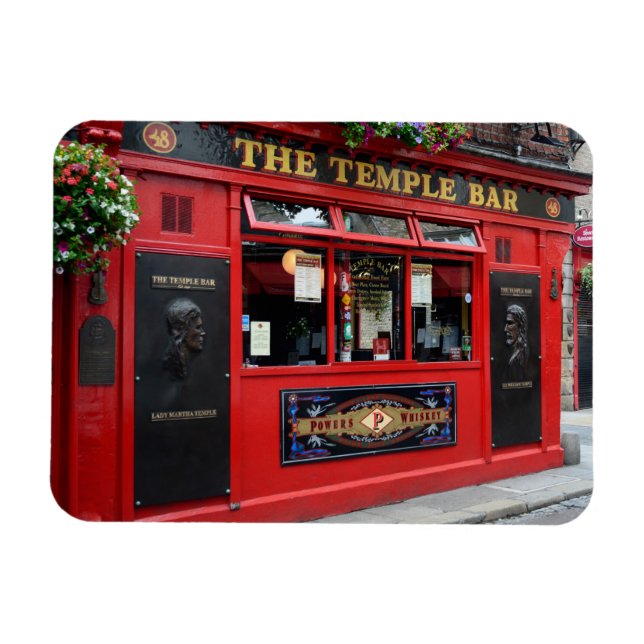 Red Temple Bar pub in Dublin Magnet (Horizontal)