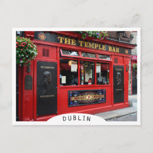 Red Temple Bar pub in Dublin Postkarte