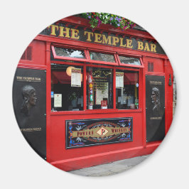 Red Temple Bar pub in Dublin runder Magnet