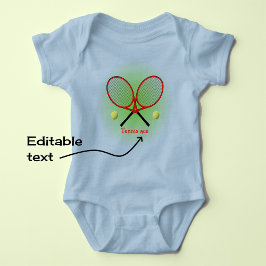 Red tennis add name or text baby strampler