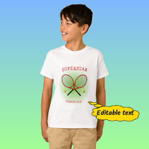 Red Tennis Custom Text T-Shirt