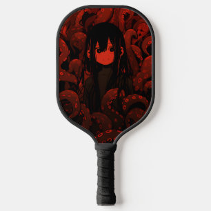 Red Tentacle Horror Anime Girl Pickleball Schläger