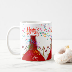 Red Tepet Tasse Happy Birthday Tasse