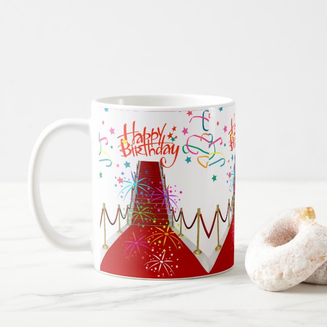 Red Tepet Tasse Happy Birthday Tasse (Mit Donut)