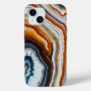 Red Terracotta White Black Blue Gold Agate Geode Case-Mate iPhone Hülle