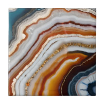 Red Terracotta White Black Blue Gold Agate Geode