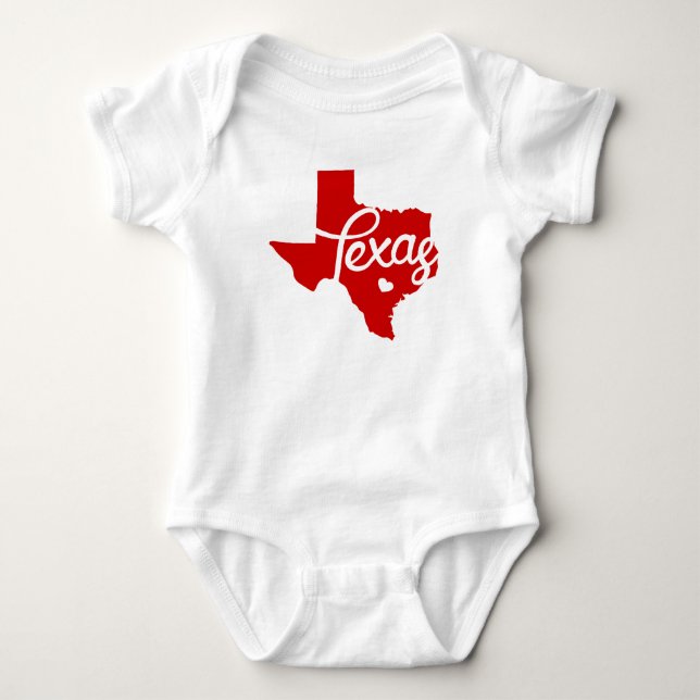 Red Texas Heart Baby Strampler (Vorderseite)