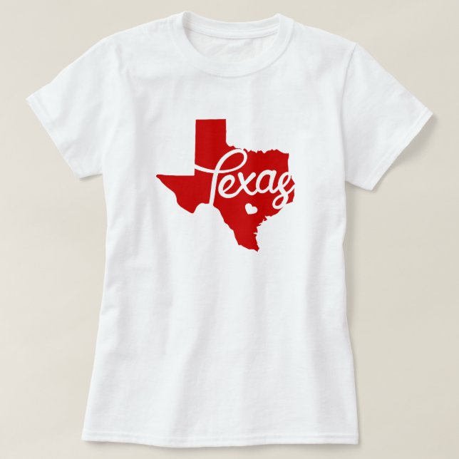 Red Texas Heart T-Shirt (Design vorne)