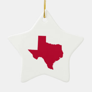 Red Texas Map Form Blank Keramik Ornament