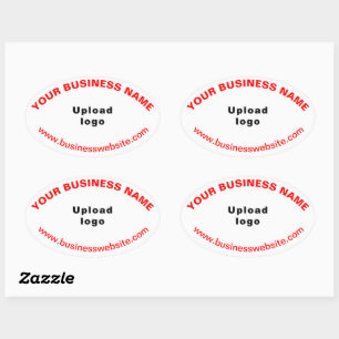 Red Text auf der Business-Website: White Oval Aufk Ovaler Aufkleber