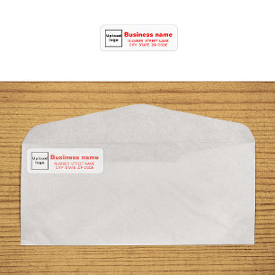 Red Text Business Return Address Label