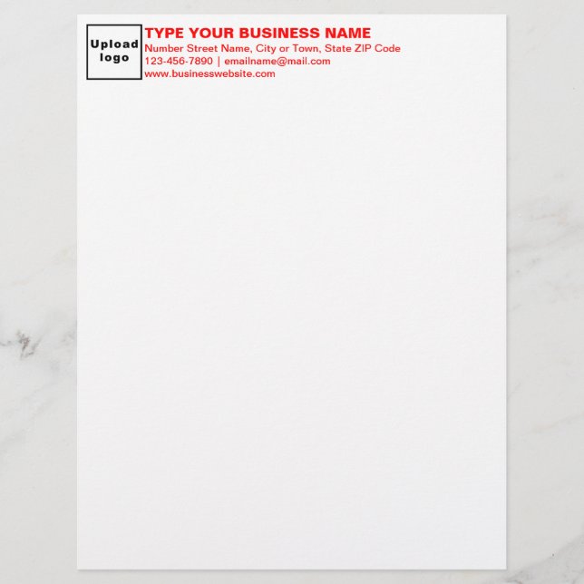 Red Text Heading Business Letterhead Briefbogen (Vorderseite)